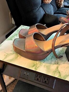 A New Day Platform Block Heel Sandals Brown